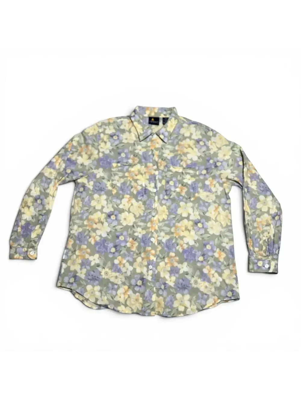 Vintage 90s LizSport Floral Cotton Button Down